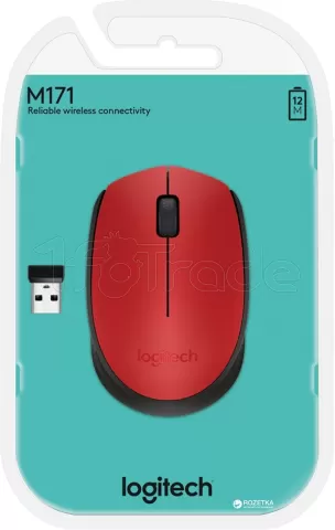 Photo de Souris sans fil Logitech Cordless Laser M171 (Noir/Rouge)