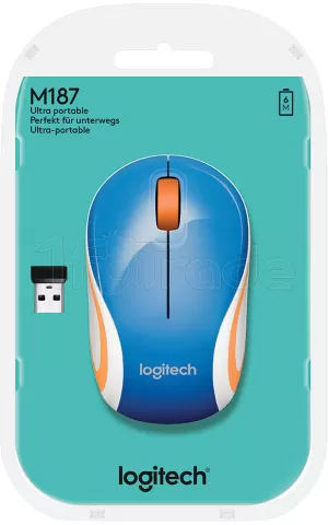 Photo de Souris sans fil Logitech Cordless Laser M187 (Bleu)