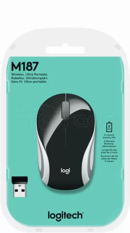 Photo de Souris sans fil Logitech Cordless Laser M187 (Noir)