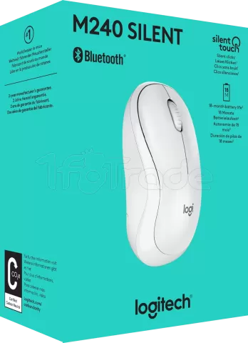 Photo de Souris sans fil Logitech M240 Silent (Blanc)