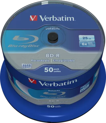Photo de Spindle de 50 BluRay BD-R SL Verbatim Datalife - 25Go