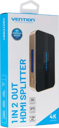 Photo de Splitter HDMI 4K Vention 2 ports (Noir/Or)