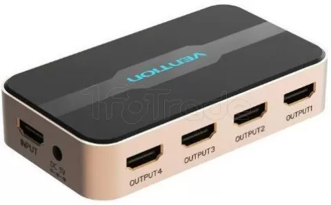 Photo de Splitter HDMI 4K Vention 4 ports (Noir/Or)
