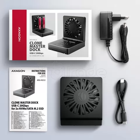 Photo de Station d'accueil Axagon ADSA-M2C22 Clone Master pour NVMe et S-ATA - USB 3.2