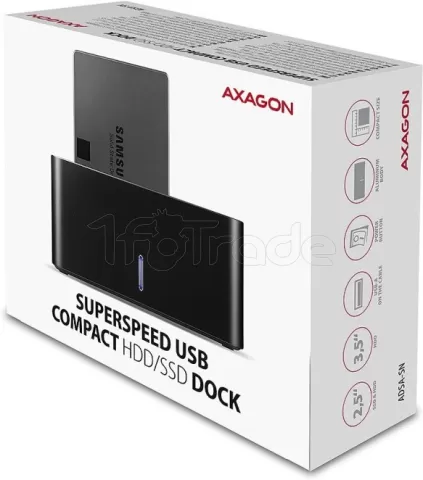 Photo de Station d'accueil Axagon ADSA-SN Compact pour S-ATA 2,5"/3,5" - USB 3.0
