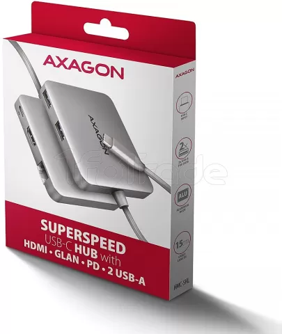 Photo de Station d'accueil portable USB-C 3.0 Axagon HMC-5HL (Gris)