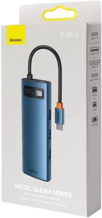 Photo de Station d'accueil portable USB-C 3.0 Baseus Gleam 8en1 (Bleu)
