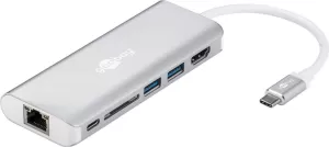 Photo de Station d'accueil portable USB-C 3.0 Goobay Multiport 4K (Blanc)