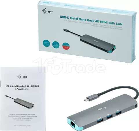Photo de Station d'accueil portable USB-C 3.0 I-Tec Metal Nano Docking Station 4K (Noir)