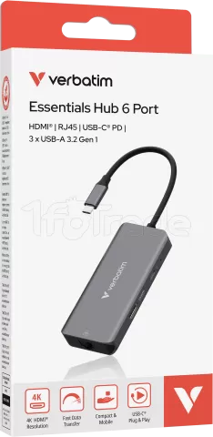 Photo de Station d'accueil portable USB-C 3.0 Verbatim Essentials (Gris)
