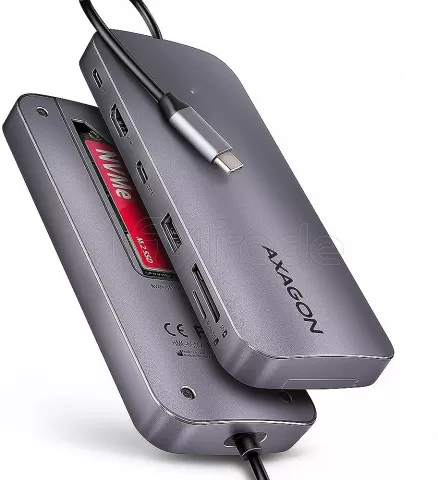Photo de Station d'accueil portable USB-C 3.1 Axagon HMC-6GM2 avec lecteur SSD (Gris)