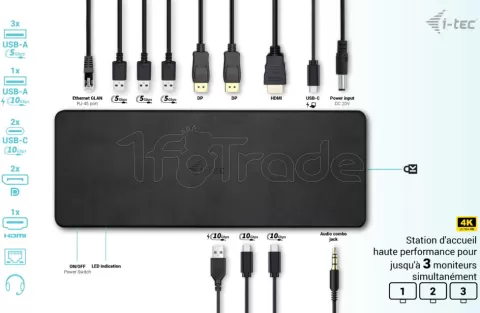 Photo de Station d'accueil portable USB-C 3.2 I-Tec Docking Station Gen 2 Pro (Noir)
