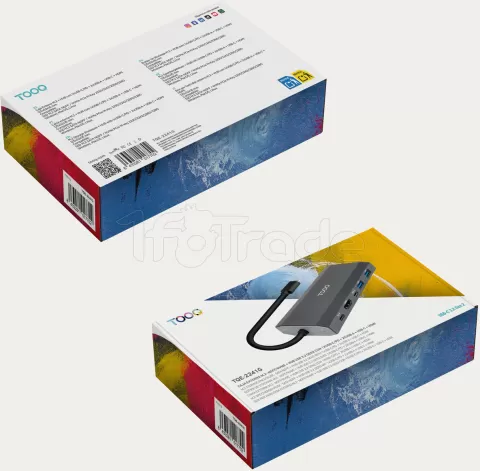 Photo de Station d'accueil portable USB-C 6en1 TooQ TQE-2241G (Gris)