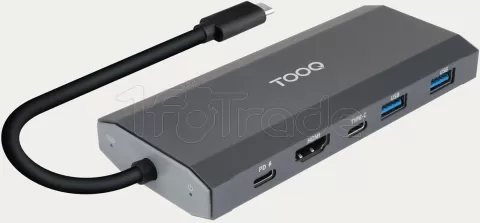 Photo de Station d'accueil portable USB-C 6en1 TooQ TQE-2241G (Gris)
