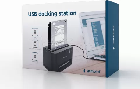 Photo de Station d'accueil USB 3.2 Gembird pour 1x disque dur 2,5" ou 3,5" (Noir)