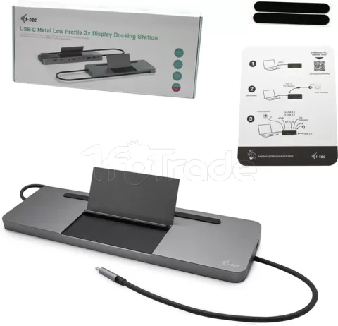 Photo de Station d'accueil USB-C 3.0 I-Tec Metal Ergonomic 4K (Gris)