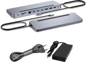 Photo de Station d'accueil USB-C 3.0 I-Tec Metal Ergonomic avec alimentation 100W (Gris)