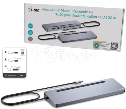 Photo de Station d'accueil USB-C 3.0 I-Tec Metal Ergonomic (Gris)