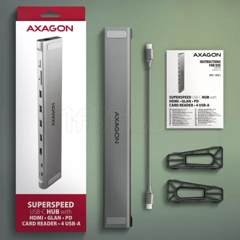 Photo de Station d'accueil USB-C 3.2 Axagon HMC-10HLS (Gris)