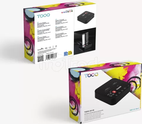 Photo de Station d'accueil USB-C 3.2 TooQ TQDS-201B pour disque dur 2x NVMe (Noir)
