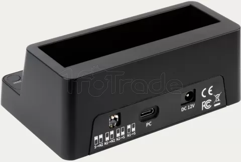 Photo de Station d'accueil USB-C 3.2 TooQ TQDS-502B 2x M.2 + 1x disque dur S-ATA (Noir)