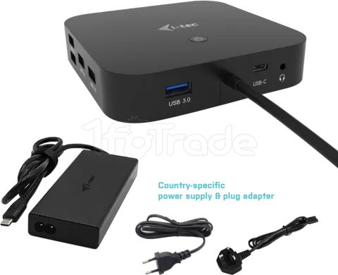 Photo de Station d'accueil USB-C I-Tec DP Docking Station avec alimentation 100W (Noir)