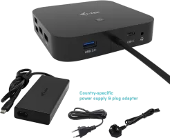 Photo de Station d'accueil USB-C I-Tec DP Docking Station avec alimentation 100W (Noir)