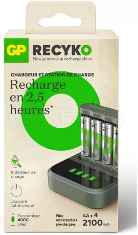 Photo de Station de charge de Piles GP Batteries ReCyko Everyday D451+ 4 piles AA 2100mAh
