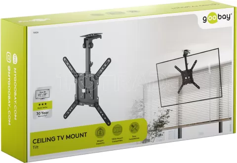 Photo de Support de plafond pour écran Goobay 23"-55" (20kg max) (Noir)