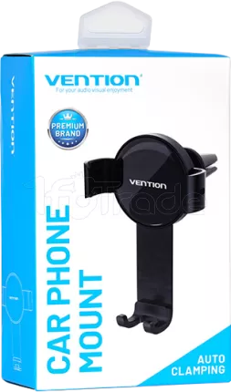 Photo de Support de téléphone à pince pour voiture Vention (Noir)