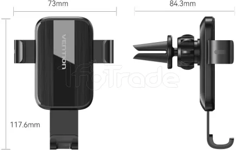 Photo de Support de téléphone à pince pour voiture Vention sur grille d'aération