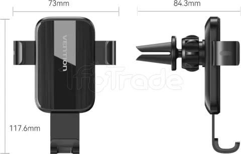 Photo de Support de téléphone à pince pour voiture Vention sur grille d'aération