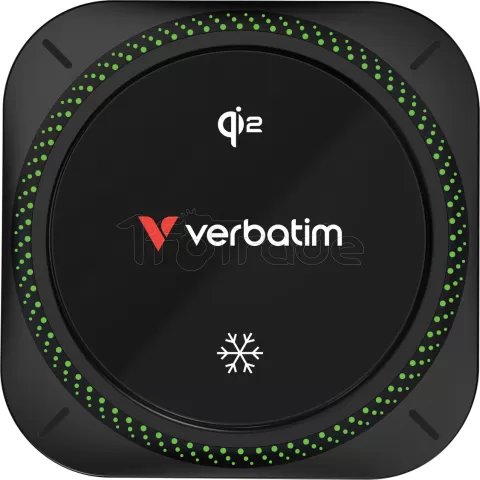 Photo de Support de téléphone à ventouse pour voiture Verbatim Charge 'n' Drive Qi2 RVB avec chargeur induction