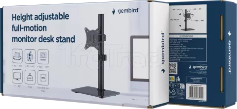 Photo de Support d'écran à poser Gembird  MS-D1ST-03 17" - 32" (9kg max) (Noir)