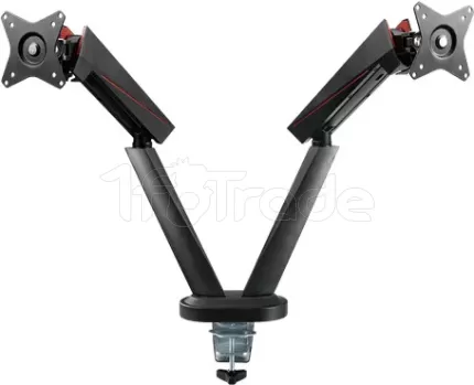 Photo de Support Double écran à fixer Deltaco GAM-102 (16kg max) (Noir)