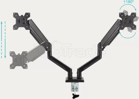 Photo de Support double-écran à fixer Tooq DB1434TNR-B 13"-34" (10kg max) (Noir)