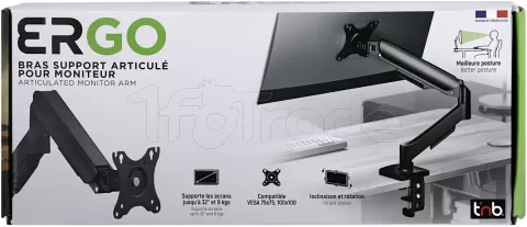Photo de Support Ecran à fixer T'nB Ergo Meca 17"-32" (9kg max) (Noir)