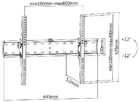 Photo de Support Ecran mural MCL-Samar SPE-7100 37 à 70" (40kg max) (Noir)