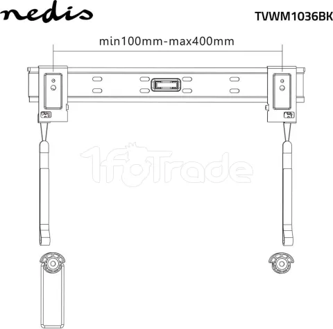 Photo de Support écran  Mural Nedis TVWM1036BK de 32" à 55" (50Kg max)