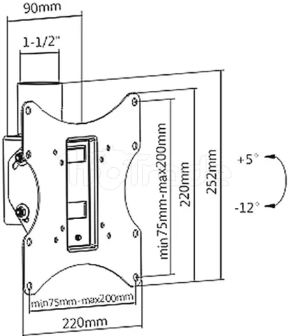 Photo de Support écran plafond Maclean MC-704 de 23" à 42" (50kg max)