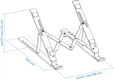 Photo de Support Élévateur Tooq TQLRS0033-AL-G pour Ordinateurs Portables (Gris)