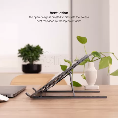 Photo de Support Élévateur Tooq TQLRS0033-AL-G pour Ordinateurs Portables (Gris)