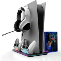 Photo de Support Multifonction ventilé RGB pour PS5 (Blanc)