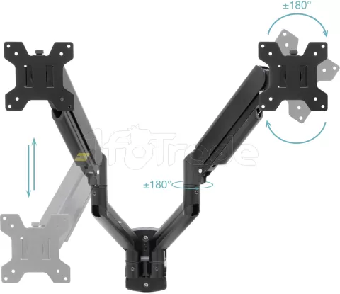 Photo de Support mural pour double-écran TooQ LP1434TNR-B 13" à 34" (10kg max)