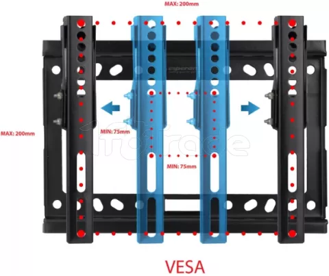 Photo de Support mural pour écran Esperanza Castor de 12" à 50" (25kg max)