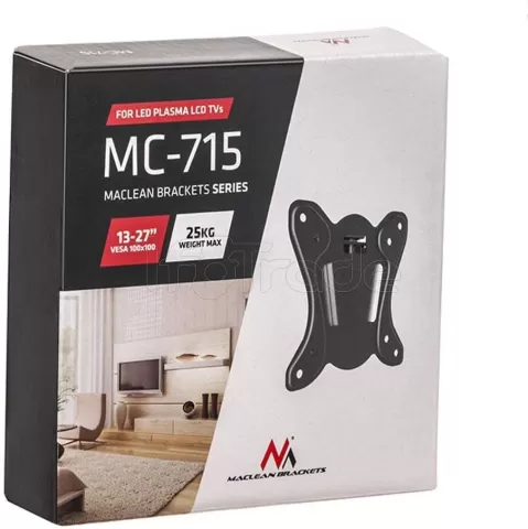 Photo de Support mural pour écran Maclean MC-715 de 13" à 27" (25Kg max)