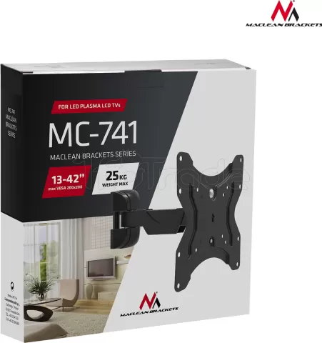 Photo de Support mural pour écran plat Maclean MC-741 13" à 42" (25kg max)