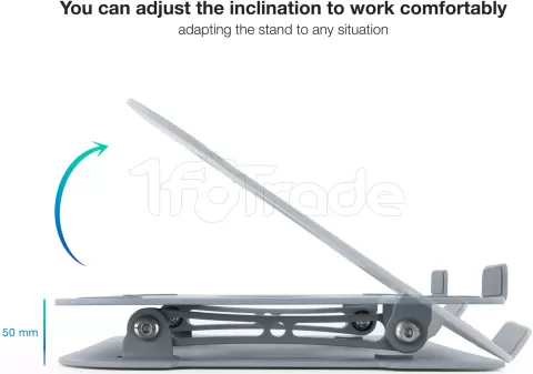 Photo de Support / réhausseur Tooq TQLRS0012-AL-G en Aluminium pour ordinateur portable