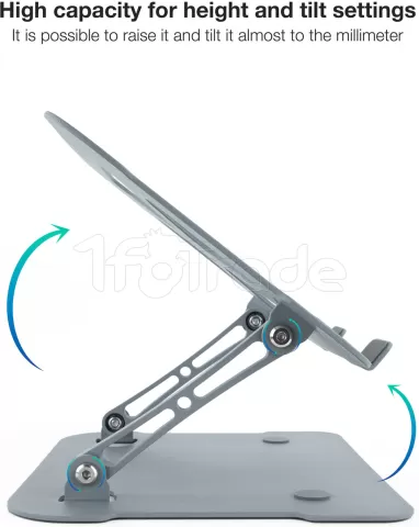 Photo de Support / réhausseur Tooq TQLRS0012-AL-G en Aluminium pour ordinateur portable