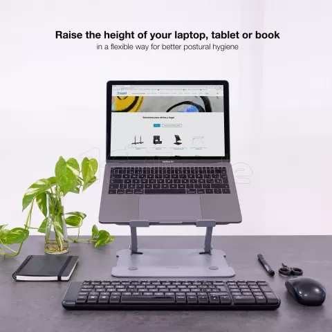 Photo de Support / réhausseur Tooq TQLRS0012-AL-G pour ordinateur portable (Gris)